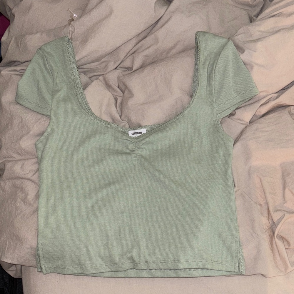 Cotton On Sage Green Crop Top